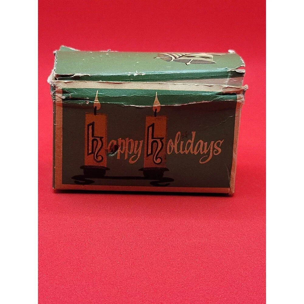 Vintage happy holidays box with 6 matchbooks